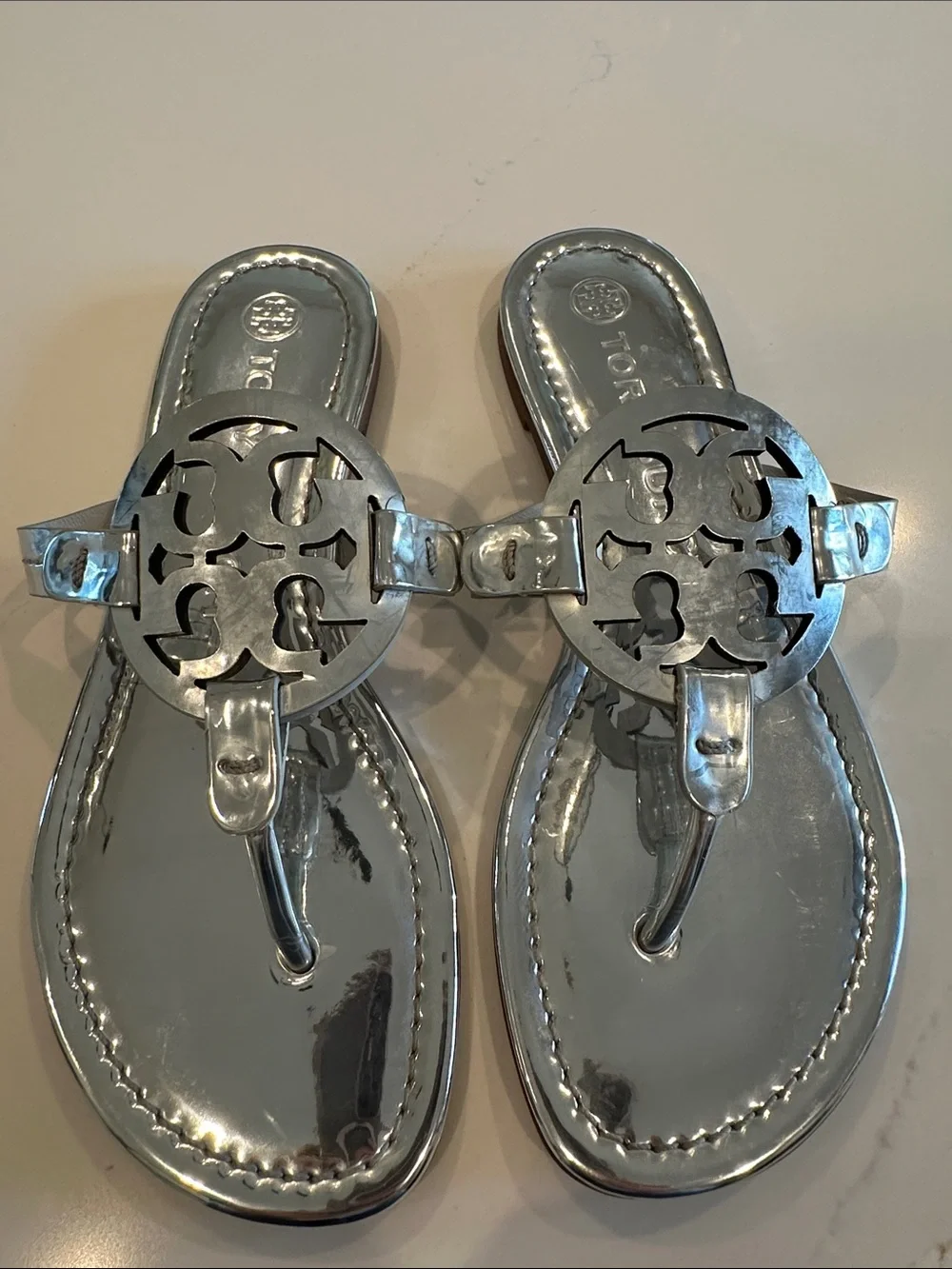 Tory Burch Miller Metallic Sandals Sz. 6.5